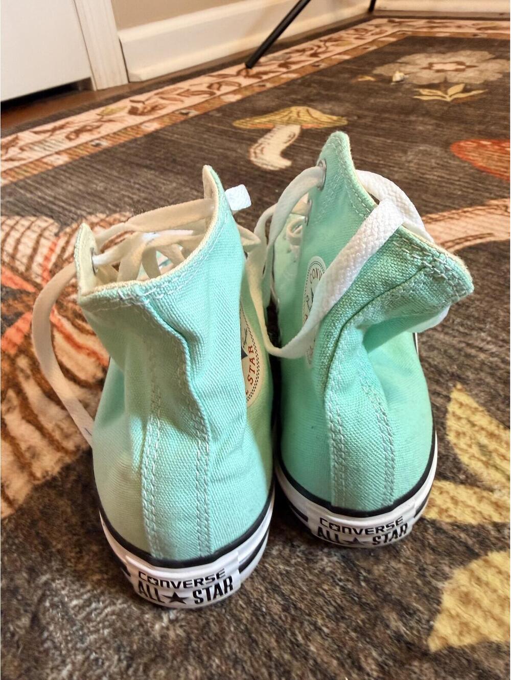 Converse Chuck Taylor All Star High Top Sneakers Mint Green Canvas Size 6 Women - Picture 2 of 6